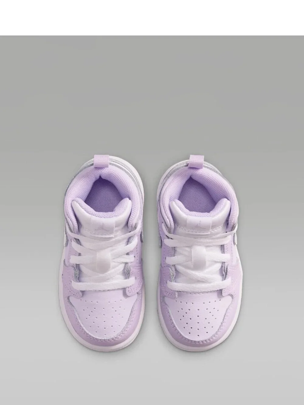 Girls Bling Purple Jordan 1 Mid Sneakers Custom With Clear Swarovski Crystals